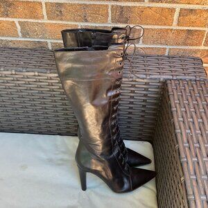 VÍA SPIGA leather pointed heel boots size 8.5 PREOWNED/USED